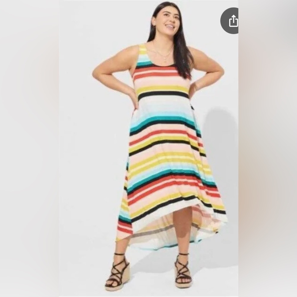 Striped Sleeveless Maxi Dress